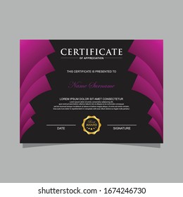 Modern trendy certificate template and background
