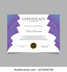 Modern trendy certificate template and background
