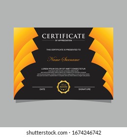 Plantilla de certificado moderna y fondo