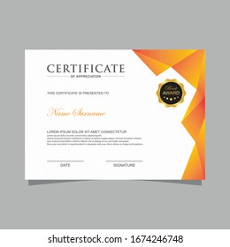 Modern trendy certificate template and background