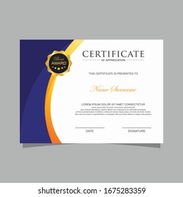 Modern trendy certificate template and background