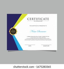 Modern trendy certificate template and background