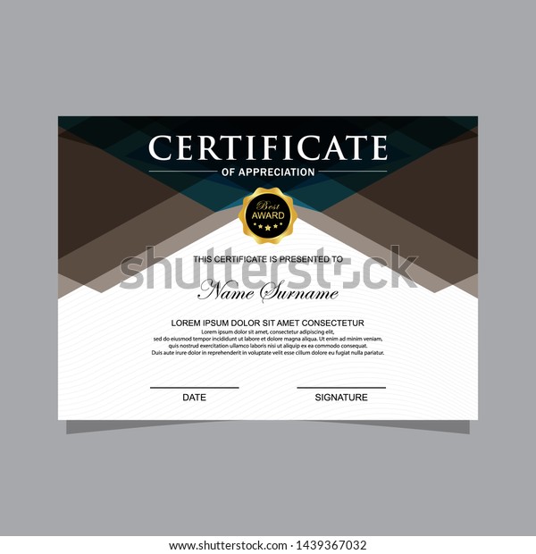 Modern Trendy Certificate Template Background Stock Vector (Royalty ...