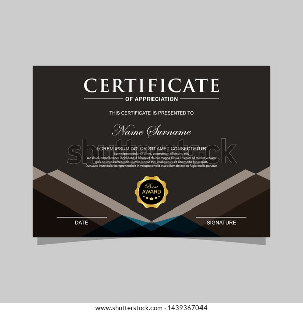 Modern Trendy Certificate Template Background Stock Vector Royalty