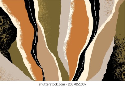 Modern trendy collage with organic shapes and textures. Colorful abstract background. Fashionable hand drawn illustration for your unique design.