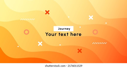 Moderne, bunte, dynamische Farbverlauf-Orange-Welle mit geometrischem Hintergrund