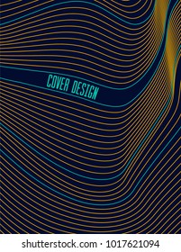 Modern trendy cover design with abstract lines with gradient. Colorful background in liquid style. For presentation, brochure, catalog, poster, book, magazine, banners, etc. Business brand set.