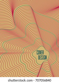 Modern trendy cover design with abstract lines with gradient. Colorful background in liquid style. For presentation, brochure, catalog, poster, book, magazine, banners, etc. Business brand set.