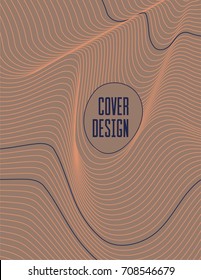 Modern trendy cover design with abstract lines with gradient. Colorful background in liquid style. For presentation, brochure, catalog, poster, book, magazine, banners, etc. Business brand set.