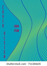 Modern trendy cover design with abstract lines with gradient. Colorful background in liquid style. For presentation, brochure, catalog, poster, book, magazine, banners, etc. Business brand set.