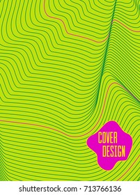 Modern trendy cover design with abstract lines with gradient. Colorful background in liquid style. For presentation, brochure, catalog, poster, book, magazine, banners, etc. Business brand set.