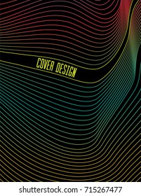 Modern trendy cover design with abstract lines with gradient. Colorful background in liquid style. For presentation, brochure, catalog, poster, book, magazine, banners, etc. Business brand set.