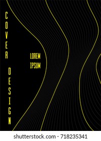 Modern trendy cover design with abstract lines with gradient. Colorful background in liquid style. For presentation, brochure, catalog, poster, book, magazine, banners, etc. Business brand set.