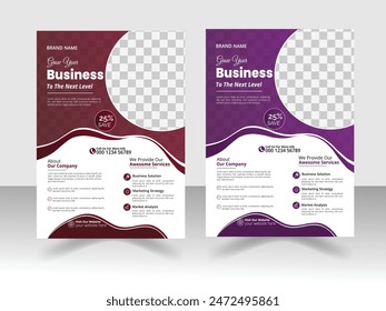 Modern  trendy creative corporate multipurpose official business flyer.
