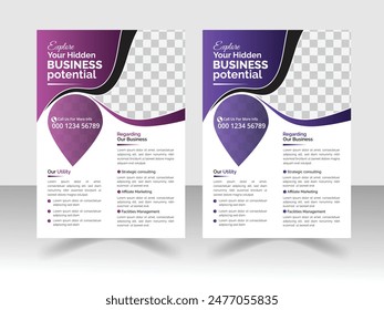Modern, trendy and creative corporate multipurpose official business flyer.