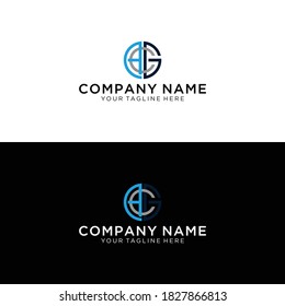 Modern trendy creative style connected to the mountain in the shape of artistic blue CGI CG ACG early icon-based logo letters