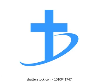 Modern trendy cross logo