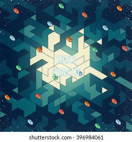 modern trendy design isometric digital pattern, perfect as a background