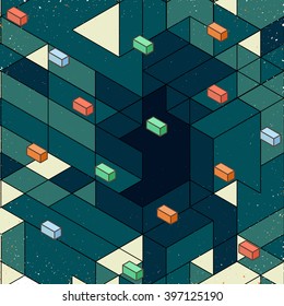 modern trendy design isometric digital pattern, perfect as a background