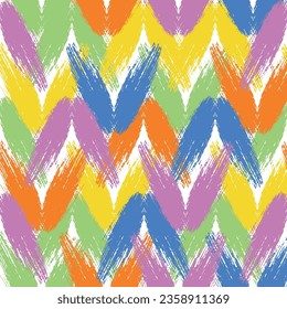 Modern trendy design. Pink and blue colors. Abstract vector creative seamless pattern with brush strokes. 