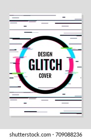 Modern trendy dynamic background cover with geometric glitch style. Good for covers, placards, posters, flyers. Vector illustration.