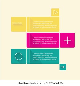 Modern trendy flat UI Design template / can be used for infographics / numbered banners / horizontal cutout lines / graphic or website layout vector