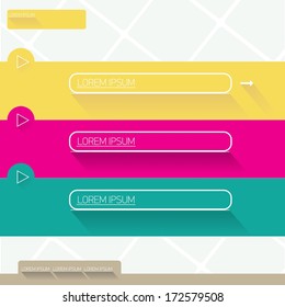 Modern trendy flat UI Design template / can be used for infographics / numbered banners / horizontal cutout lines / graphic or website layout vector
