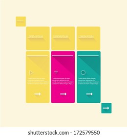 Modern trendy flat UI Design template / can be used for infographics / numbered banners / horizontal cutout lines / graphic or website layout vector