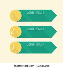 Modern trendy flat UI Design template / can be used for infographics / numbered banners / horizontal cutout lines / graphic or website layout vector