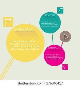 Modern trendy flat UI Design template / can be used for infographics / numbered banners / horizontal cutout lines / graphic or website layout vector