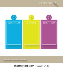 Modern trendy flat UI Design template / can be used for infographics / numbered banners / horizontal cutout lines / graphic or website layout vector