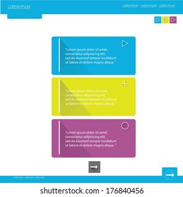 Modern trendy flat UI Design template / can be used for infographics / numbered banners / horizontal cutout lines / graphic or website layout vector
