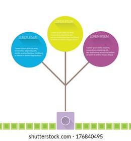 Modern trendy flat UI Design template / can be used for infographics / numbered banners / horizontal cutout lines / graphic or website layout vector