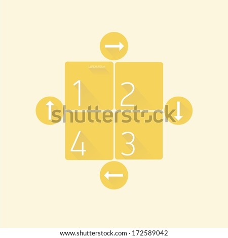 Modern trendy flat UI Design template / can be used for infographics / numbered banners / horizontal cutout lines / graphic or website layout vector