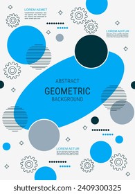 Modern trendy flyer vector design template. White background with abstract geometric style illustration. Design for booklet, brochure cover, annual report