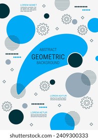 Modern trendy flyer vector design template. White background with abstract geometric style illustration. Design for booklet, brochure cover, annual report