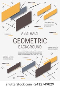 Modern trendy flyer vector design template. White background with abstract geometric style elements. Design for booklet, brochure cover, annual report