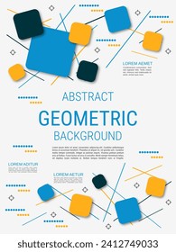 Modern trendy flyer vector design template. White background with abstract geometric style elements. Design for booklet, brochure cover, annual report