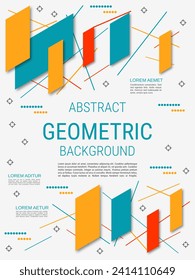 Modern trendy flyer vector design template. White background with abstract geometric style elements. Design for booklet, brochure cover, annual report