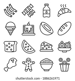 
Modern Trendy Food Flat Icons 