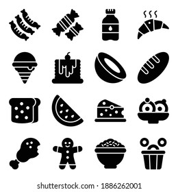 
Modern Trendy Food Flat Icons 