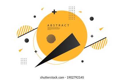 Fondo abstracto geométrico moderno y de moda, amarillo y negro.