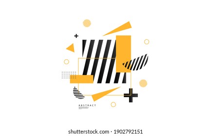 Modern and trendy geometric abstract background, in yellow and black.