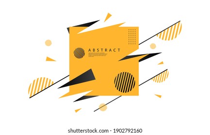 Modern and trendy geometric abstract background, in yellow and black.