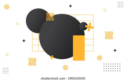 Modern and trendy geometric abstract background, in yellow and black.