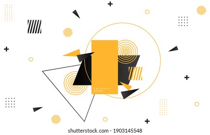 Modern and trendy geometric abstract background, in yellow and black.