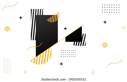 Modern and trendy geometric abstract background, in yellow and black.