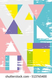 Modern trendy Geometric abstract background fashion art print for design site blog textile. Vector Illustration