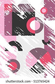Modern trendy Geometric abstract background fashion art print for design site blog textile. Vector Illustration