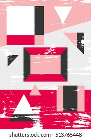 Modern trendy Geometric abstract background fashion art print for design site blog textile. Vector Illustration